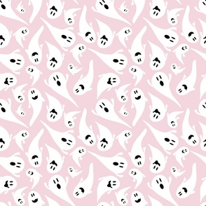 Ghosts on pastel pink