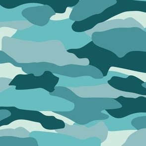Ocean Blues Modern Abstract Camouflage 12in 