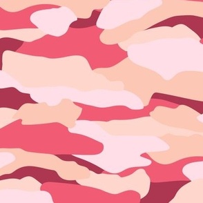 Pink and Red Monochrome Abstract Camouflage 12in