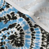 (small scale) black and blue tie dye - C22