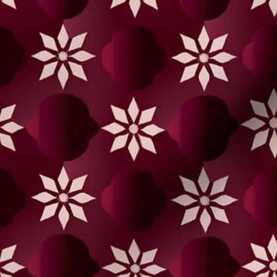 Pink and Dimensional Ombre Flowers on Burgundy