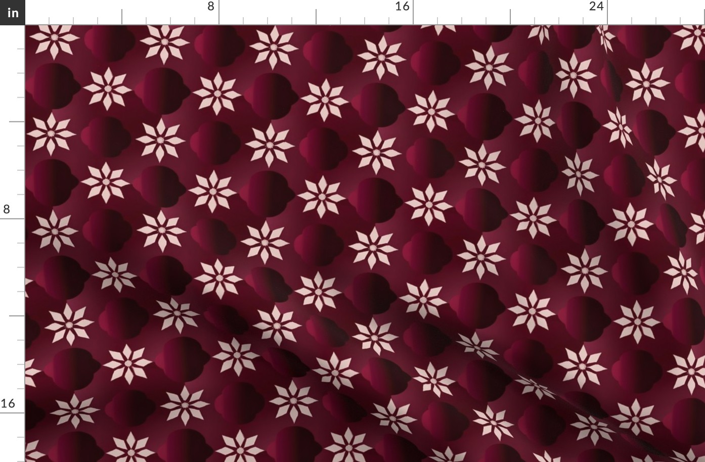 Pink and Dimensional Ombre Flowers on Burgundy