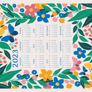 2023 Butterfly Garden Calendar Tea Towel