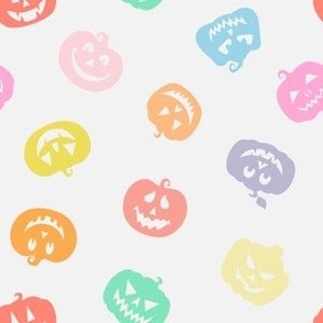 Pumpkin Party in White + Rainbow Pastel