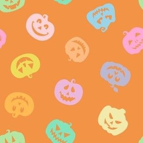 Pumpkin Party in Orange Cream + Rainbow Pastel