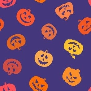 Pumpkin Party in Electric Purple + Rainbow Orange Halloween