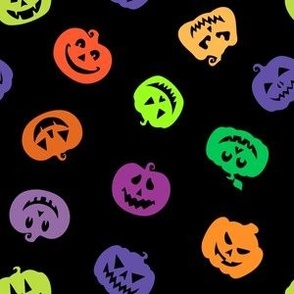 Pumpkin Party in Black + Rainbow Halloween Neon