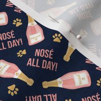 NOSÉ ALL DAY! - doggy wine bottles - DOG ROSÉ- Dogs & Wine - Navy - LAD22