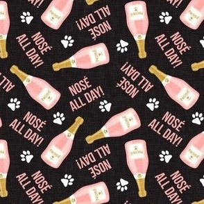 NOSÉ ALL DAY! - doggy wine bottles - DOG ROSÉ- Dogs & Wine - black - LAD22