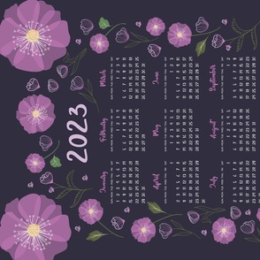 purple anemone calendar wall hanging