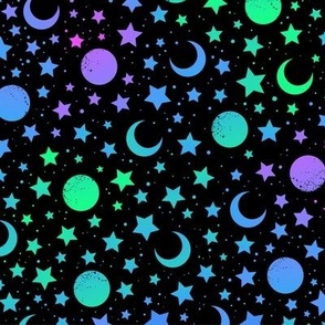 Halloween Moon Stars Cute Trendy Halloween Fabric Cute