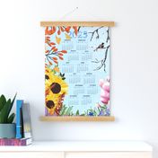 Four Seasons Calendar  English blue 2024