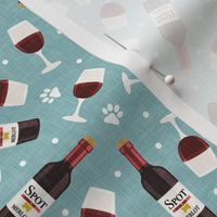 doggy wine - Spot Merlot - Dogs & Wine - dusty blue - LAD22