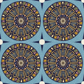Limoncello medalions on blue