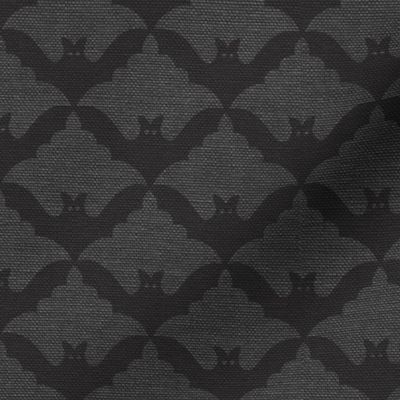 Halloween Bat Pattern Gray and Black Halloween Fabric