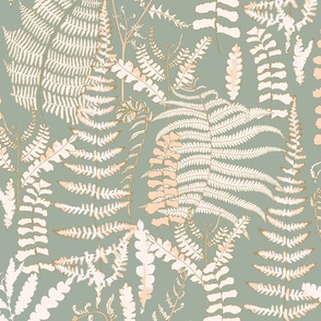 FERN BEAUTY sage LARGE scale