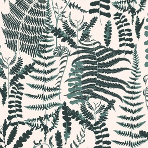 FERN BEAUTY teal LARGE scale