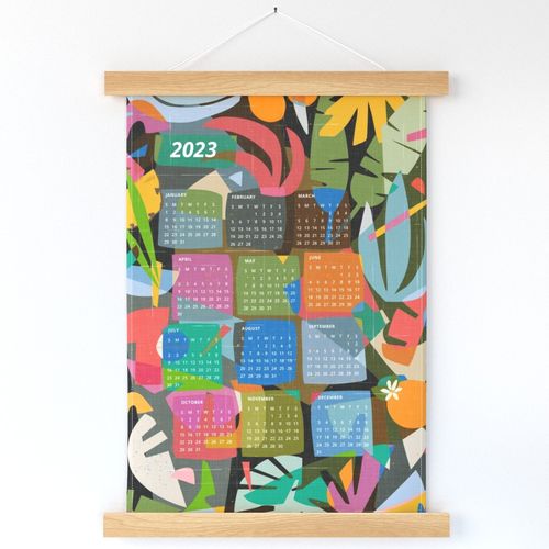 Modern Jungle Wall Hanging - 2023 Calendar / Vibrant Shades