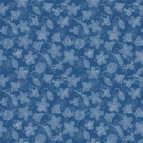 Oconee Bells Outlines on Aegean Blue