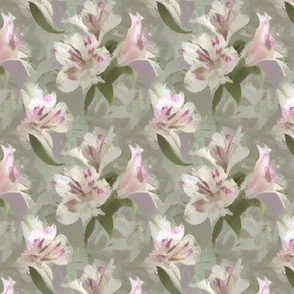 Oil-Painted Lilies in Lilac and Blush