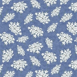 Queen Annes Lace on Dusty Blue Texture