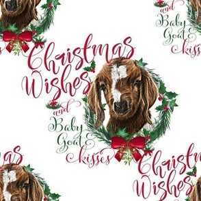 Boer Goat Christmas Wishes Baby Goat Kisses 