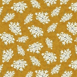 Queen Annes Lace on Mustard Texture