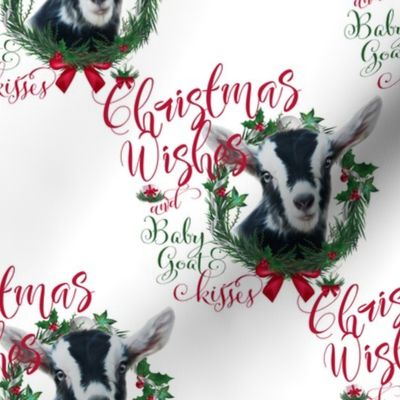 Alpine Goat Christmas Wishes Baby Goat Kisses
