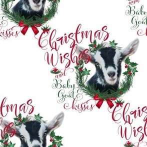 Alpine Goat Christmas Wishes Baby Goat Kisses