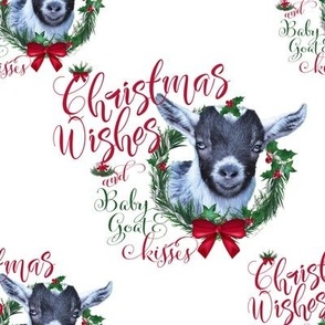Pygmy Goat Christmas Wishes Baby Goat Kisses 