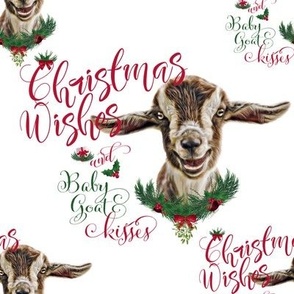 Toggenburg Goat Christmas Wishes Baby Goat Kisses