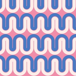 Groovy Waves in Pink and Blue