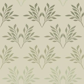 Simple Damask Leaves shades of green