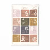 2024 Calendar Tea Towel - Real Flowers