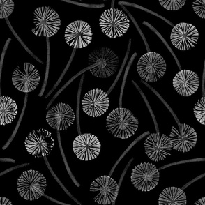 Black and white dandelion stamp big