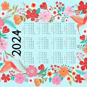 Hummingbird Floral 2024 Calendar