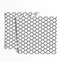 Moroccan quatrefoil lattice - gray on white