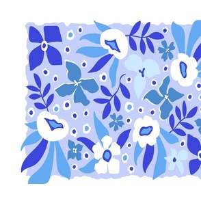 Modern Floral 2024 Calendar Blue