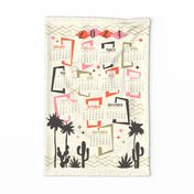 2024 Calendar - Palm Springs Mod - Wall Hanging - Tea Towel