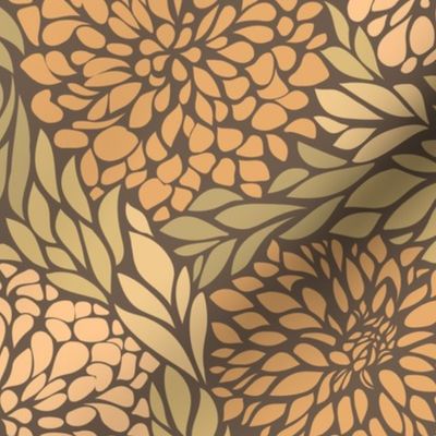 Pattern of gold and green flowers