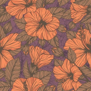 pattern of hibiscus flowers