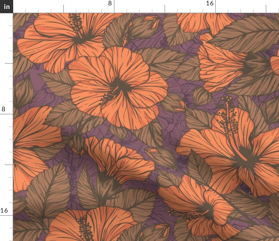 pattern of hibiscus flowers