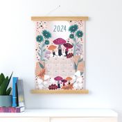 2024 Tea Towel Calendar, Magical Mushrooms fabric