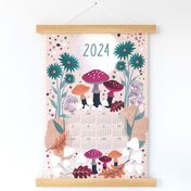 2024 Tea Towel Calendar, Magical Mushrooms fabric