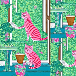 The adventures of pink stripy cat