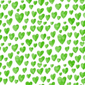 Green Watercolor Hearts