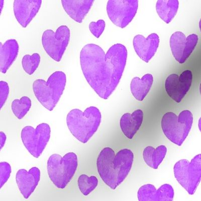 Purple Watercolor Hearts