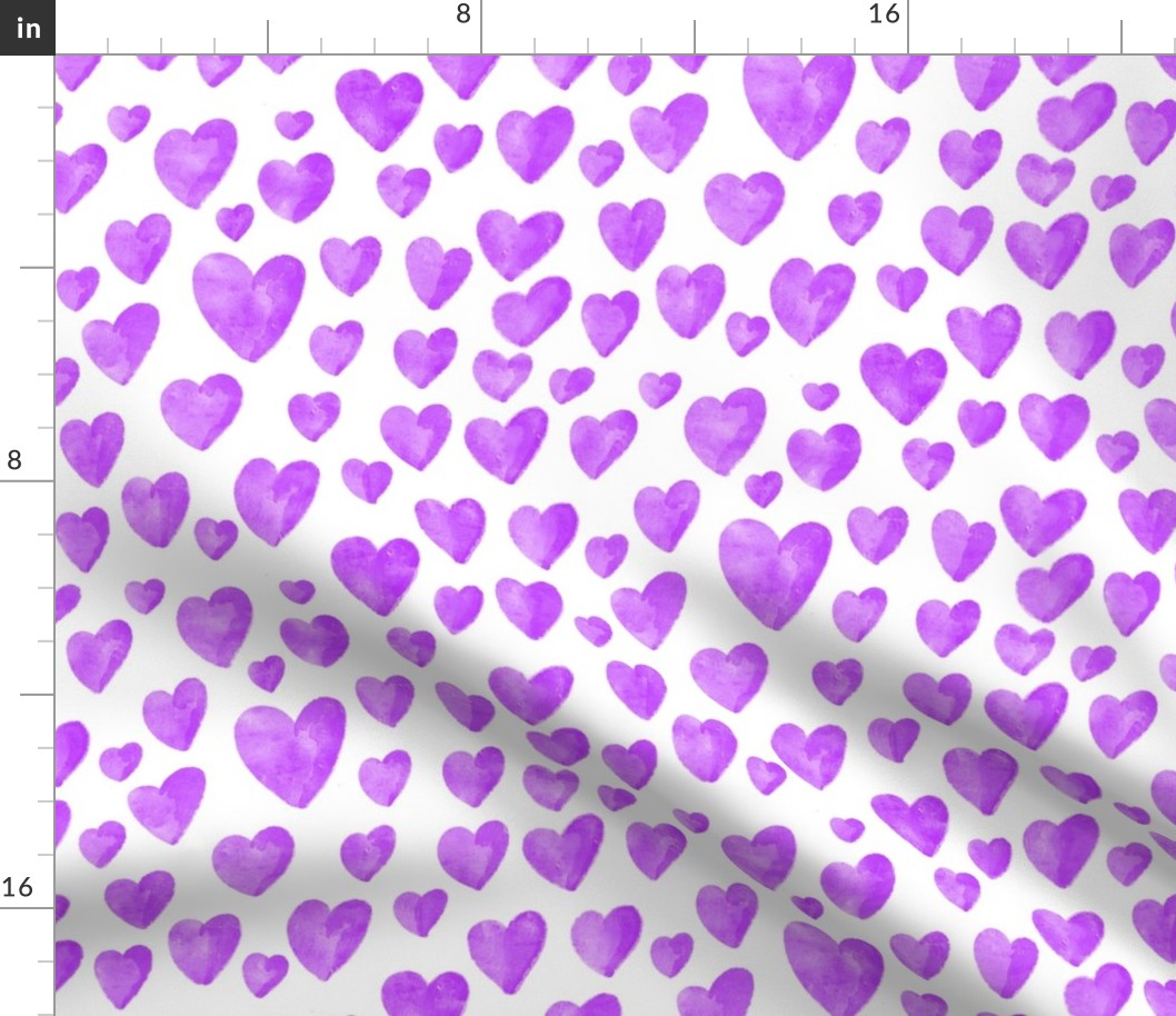 Purple Watercolor Hearts