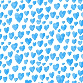 Blue Watercolor Hearts