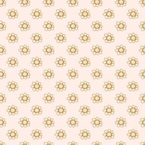 Hand drawn flowers tan on neutral small